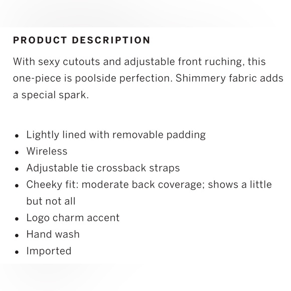 NWT Victoria’s Secret Ruched Shine Cut Out One Piece Swimsuit - Picture 5 of 7